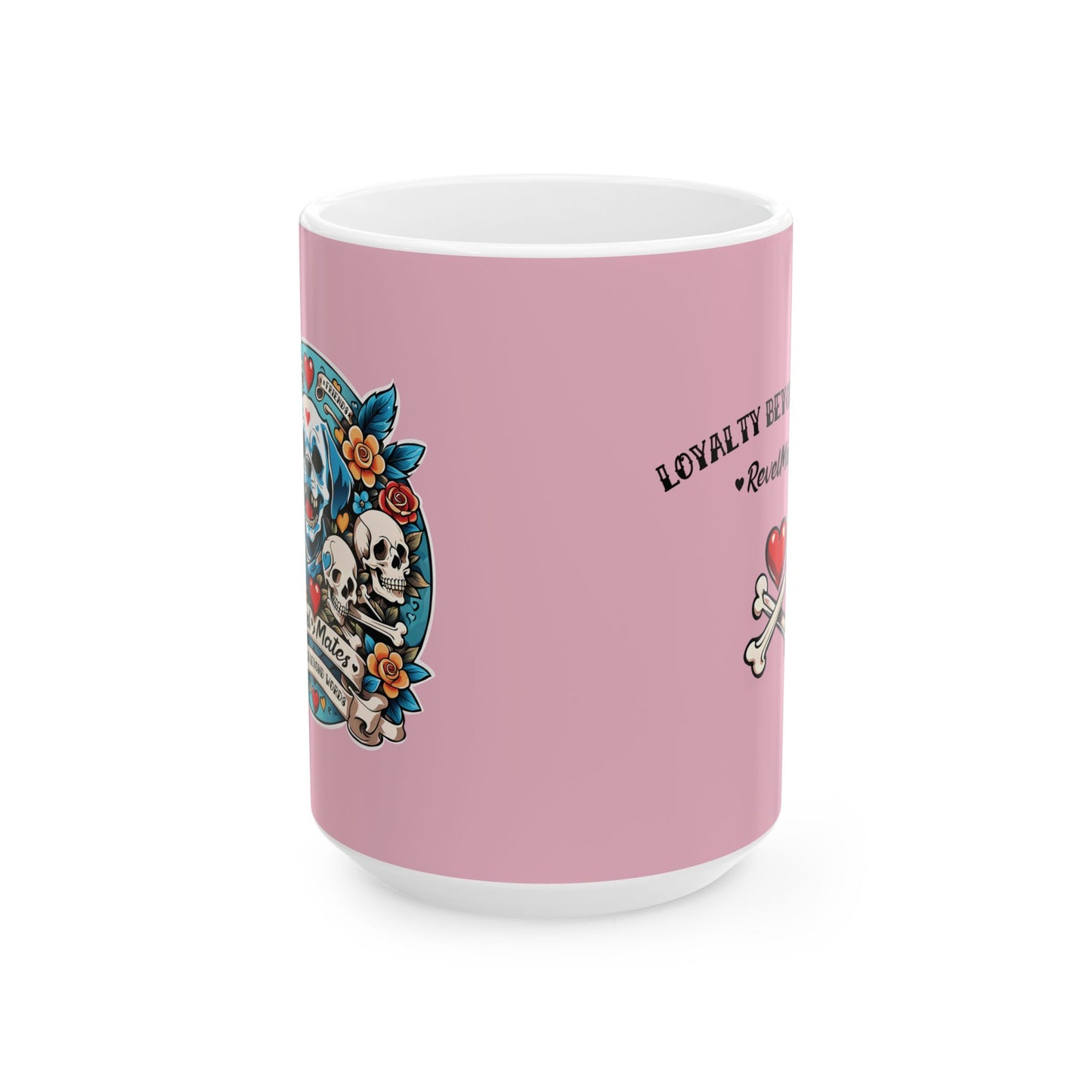 Ceramic Mug (11oz, 15oz) | Dog Skull Tattoo Design | 2 colors | 2 sizes