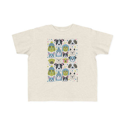 Toddler Unisex Lightweight Fine Jersey T-Shirt | 2T-6T | Winter Doggies Design | 19 colors