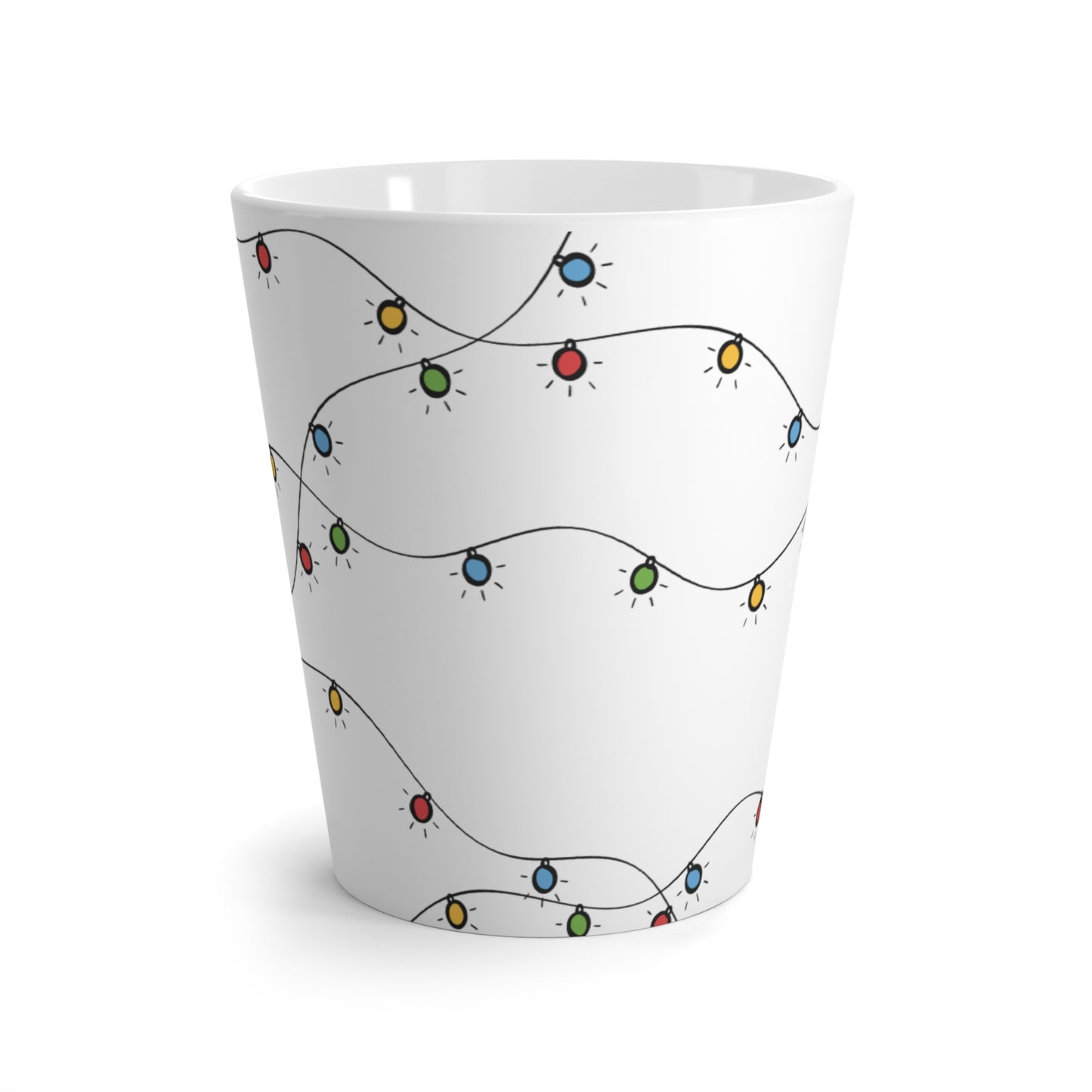 Latte Mug 12oz (350 ml) | Christmas Lights Design