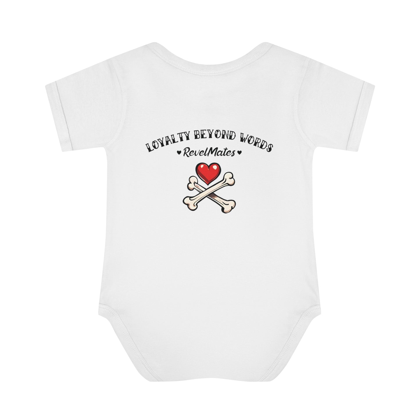 Infant Unisex Baby Rib Bodysuit | NB-24M | Dog Skull Tattoo Design | 4 colors