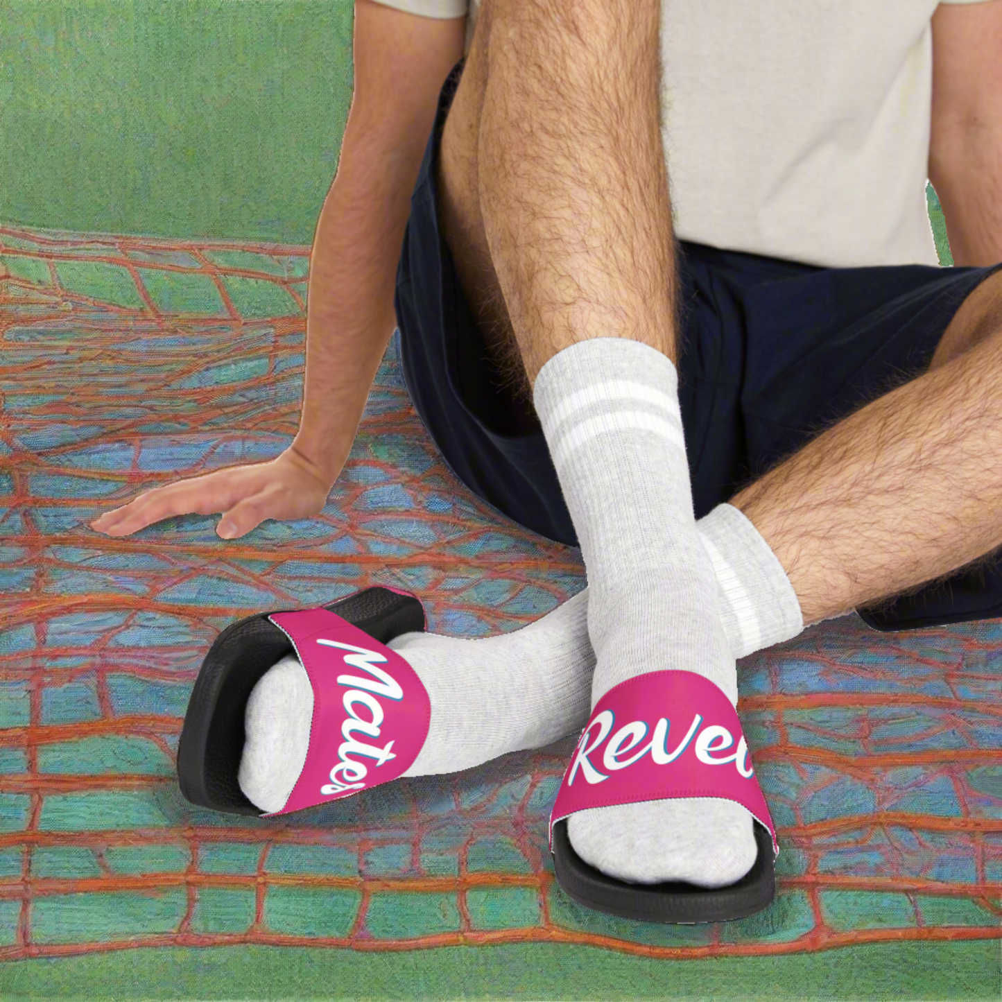 Men's Removable Strap Sandals | Fuchsia & White RevelMates Design