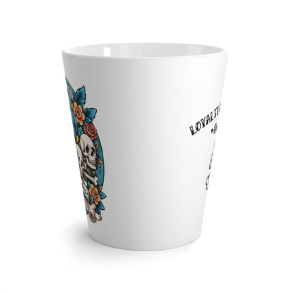 Latte Mug 12oz (350 ml) | Dog Skull Tattoo Design | 4 colors