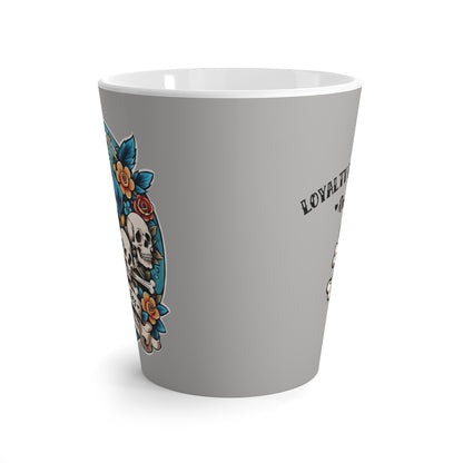 Latte Mug 12oz (350 ml) | Dog Skull Tattoo Design | 4 colors