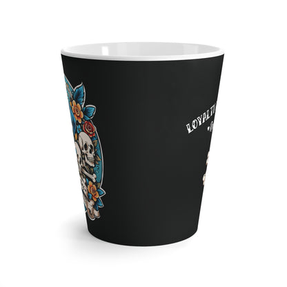 Latte Mug 12oz (350 ml) | Dog Skull Tattoo Design | 4 colors