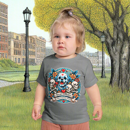 Infant Unisex Fine Jersey T-Shirt | 6M-24M | Dog Skull Tattoo Design | 4 colors