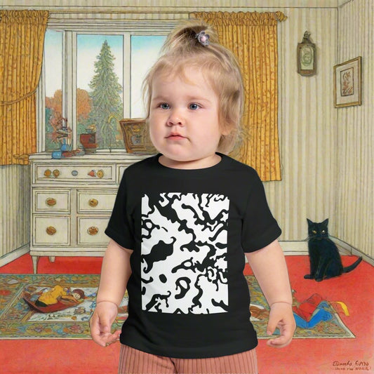 Unisex Infant Fine Jersey T-Shirt | 6M-24M | Camouflage Black & White Design | 2 colors