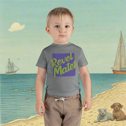 Unisex Infant Fine Jersey T-Shirt | 6M-24M | Lavender & Lime RevelMates Square Design | 4 colors